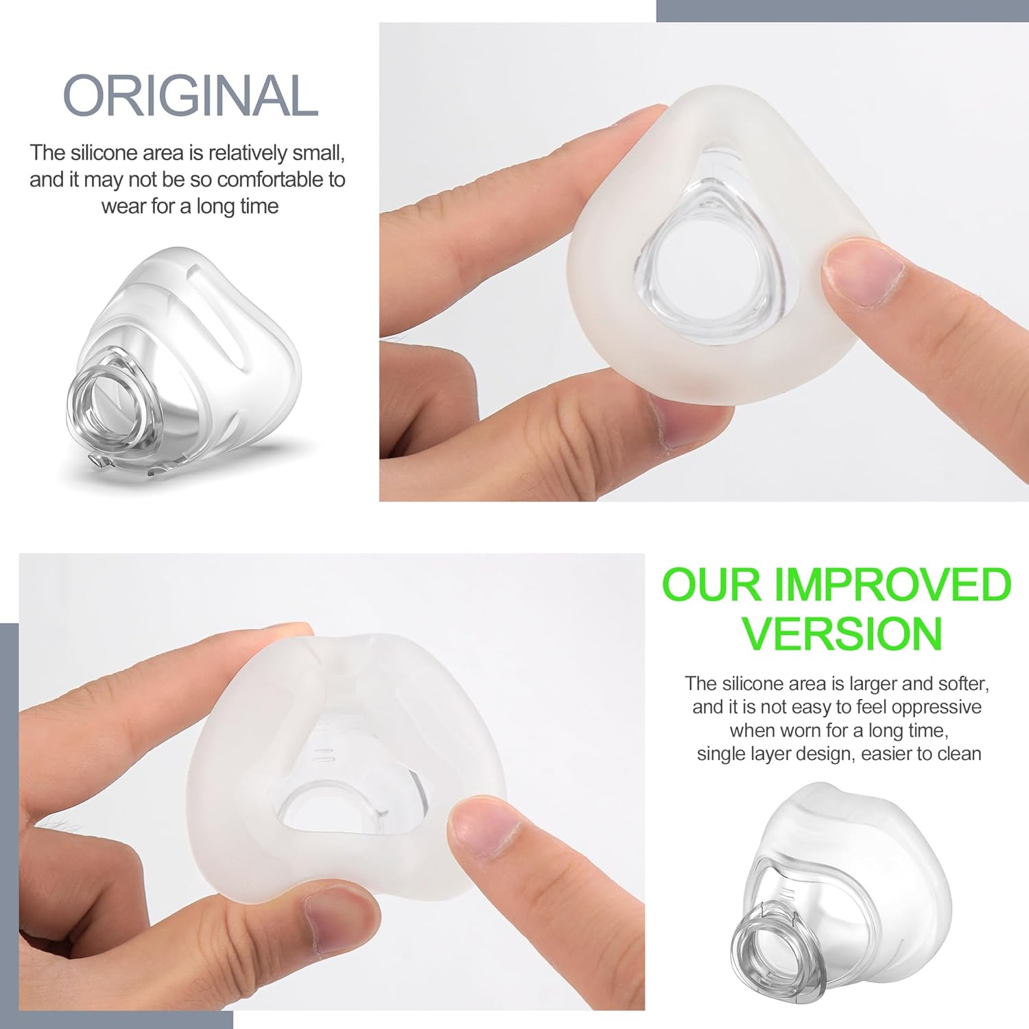 Airsmart 2 Packs Replacement Cushion for Wisp, Nasal Replacement Cushion for Wisp Fabric and Silicone Frame,Great Value Supplies (M)