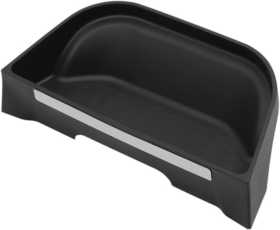 For BYD Shark 6 Center Console Screen Back Storage Box, Silicone, Adhesive-Backed, Black, Dashboard Organizer 2024-2025 image number 2