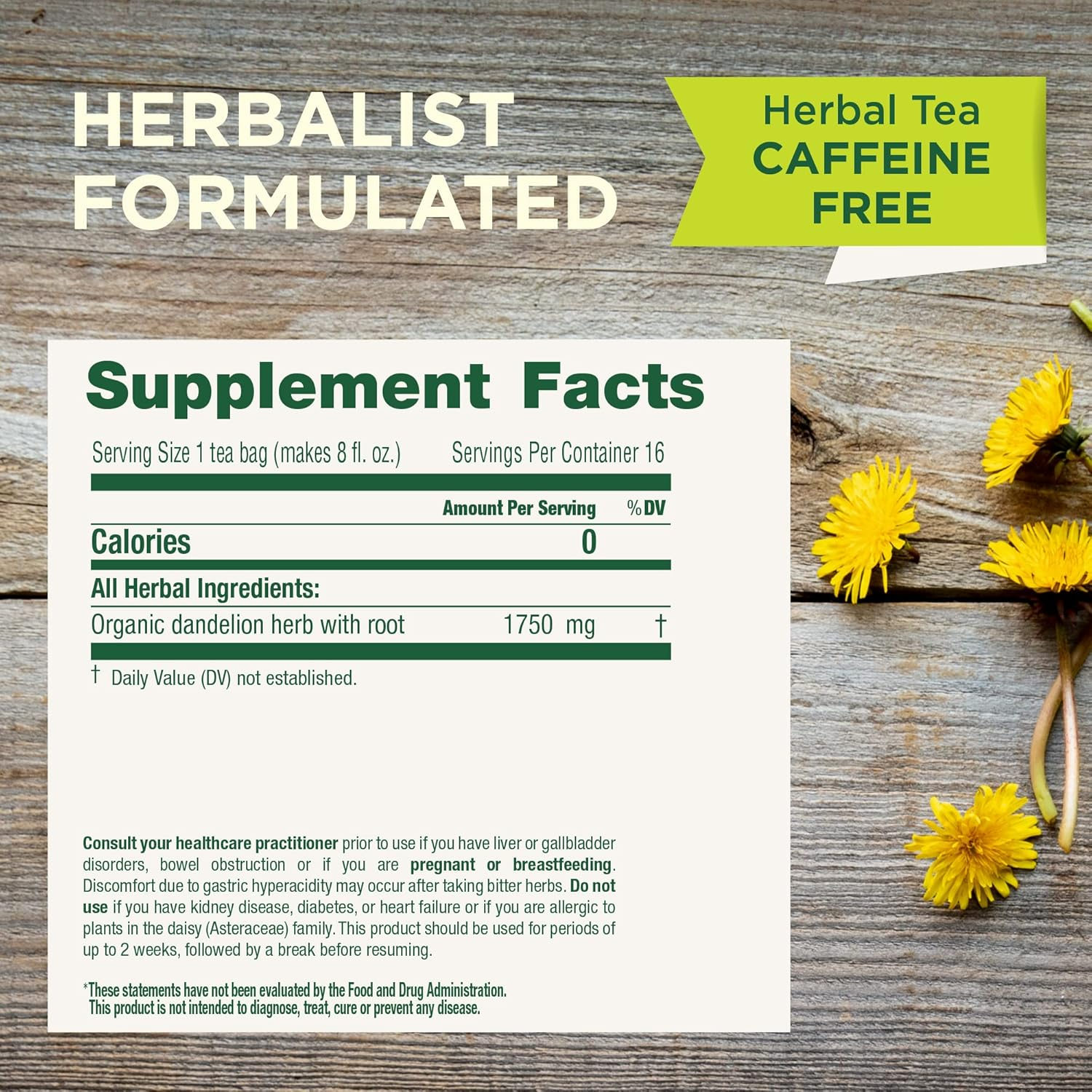 Traditional Medicinals Organic Dandelion Leaf & Root Herbal Tea (Pack of 1), Supports Kidney Function and Healthy Digestion, 16 Tea Bags Total image number 4