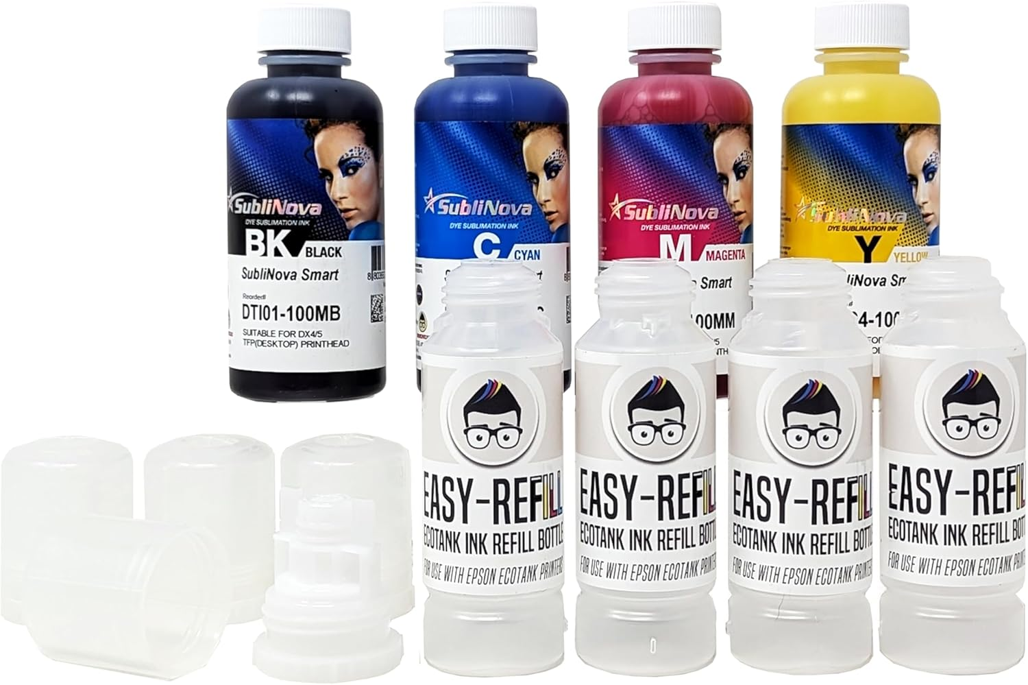 Ink Tec Sublinova Smart DTI Dye Sublimation Inks (Easy Refill Set (C,M,Y,K), 100Ml) image number 5