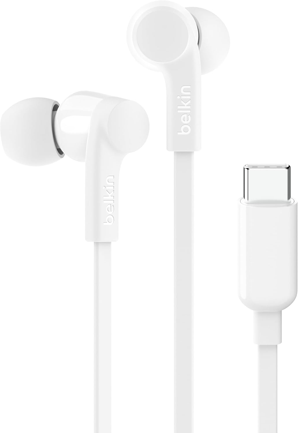 Belkin Rockstar USB-C Headphones for Samsung Galaxy Note10, Note10+, S10, S10+, S10E, Google Pixel 3, 3XL, Ipad Pro and More, Black, (G3H0002Btblk), S, M, and L