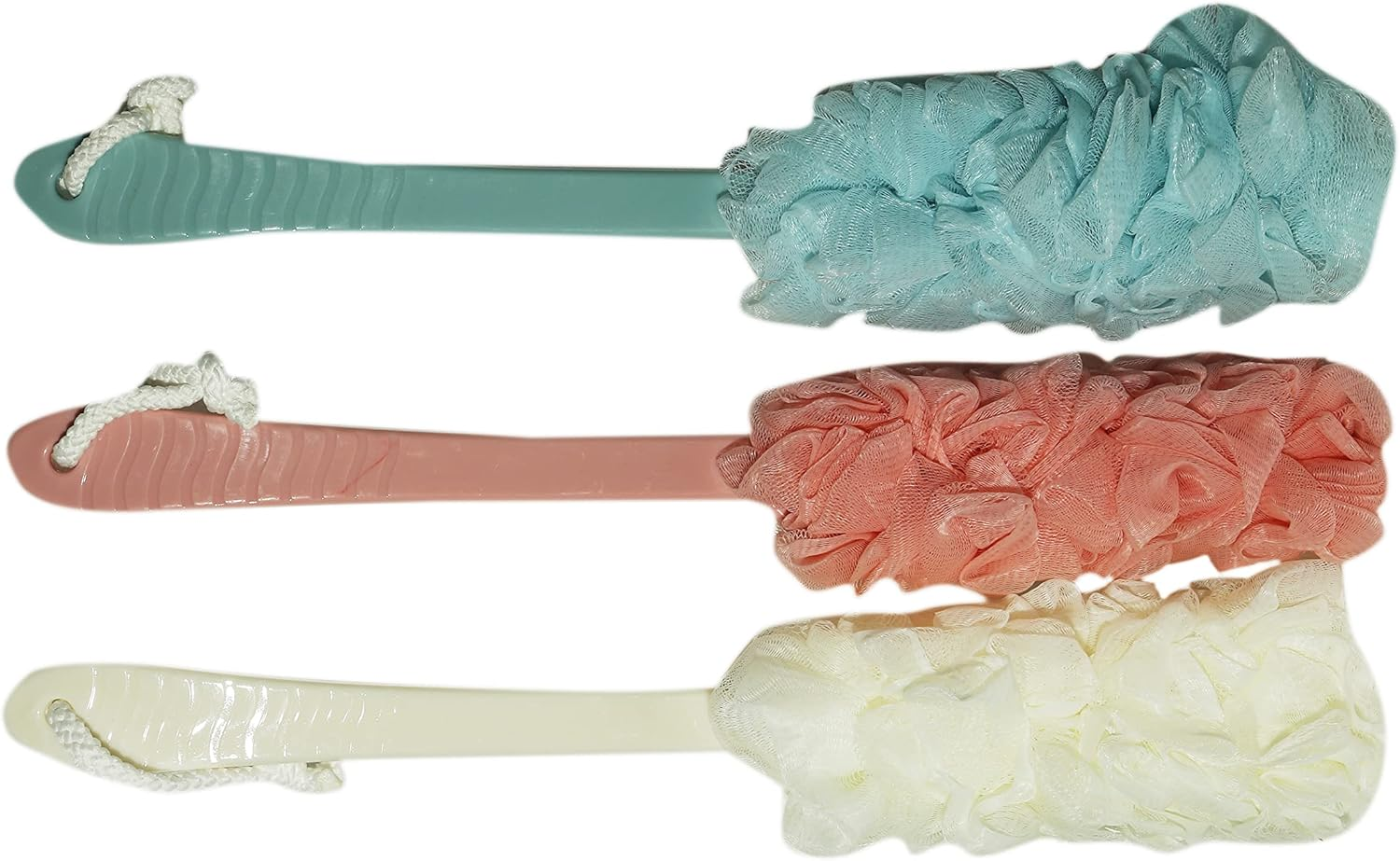 Evohome&reg; Luxury Bathing Loofah Exfoliating Scrub Soft Sponge with Handle for Body and Back Scrubber Brush Bath Puff for Men & Women Bathing Sponge (Baby Pink, Set of 1) image number 2