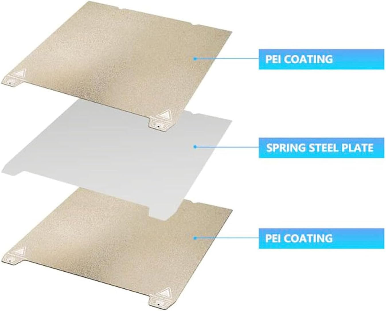 Double Sided PEI Sheet 315X310Mm, PEI Spring Steel Texture PEI Build Plate for K1 Max 3D Printer, Printing Sheet Plate Replacement, Professional 3D Printer Parts Accessories image number 2