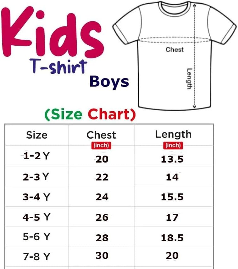 Iblunt T-Shirts Printed Essentials Girls Unisex Kids 6-Pack Short-Sleeve Tee Tops round Neck Cotton Tshirt Boys Girls Multipack 8-10 Years Multicolour