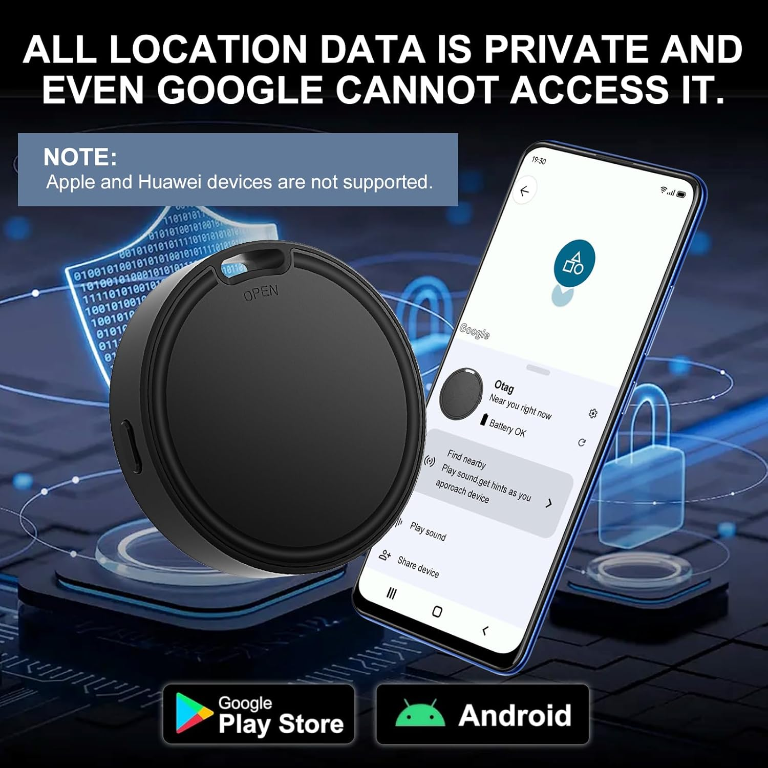 Poat Air Tracker Tag for Android, Smart Tag Luggage Works with Google Find My Device & Find Hub, Bluetooth Item Finder, Replaceable Battery, Waterproof, Item Finder for Keys, Luggage, Wallets & Pets image number 2