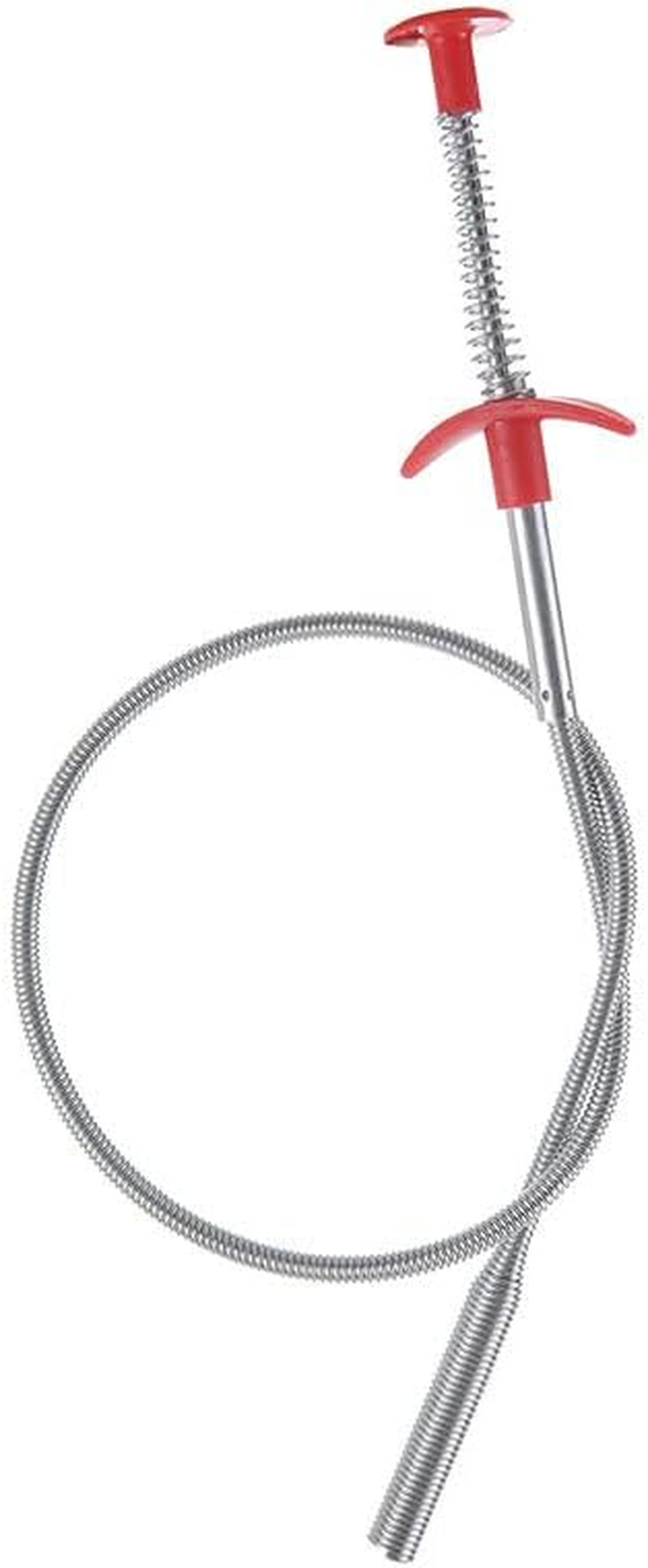 JZK 60CM Kitchen Bathroom Sink Drain Pipe Unblocker Tool, Four-Jaw Handle Spring Grabber Tool, Drain Cleaning Brush Bendable Flexible Long Wire Rod Stick, Pipe Dredging Tool for Sink Blockages image number 4