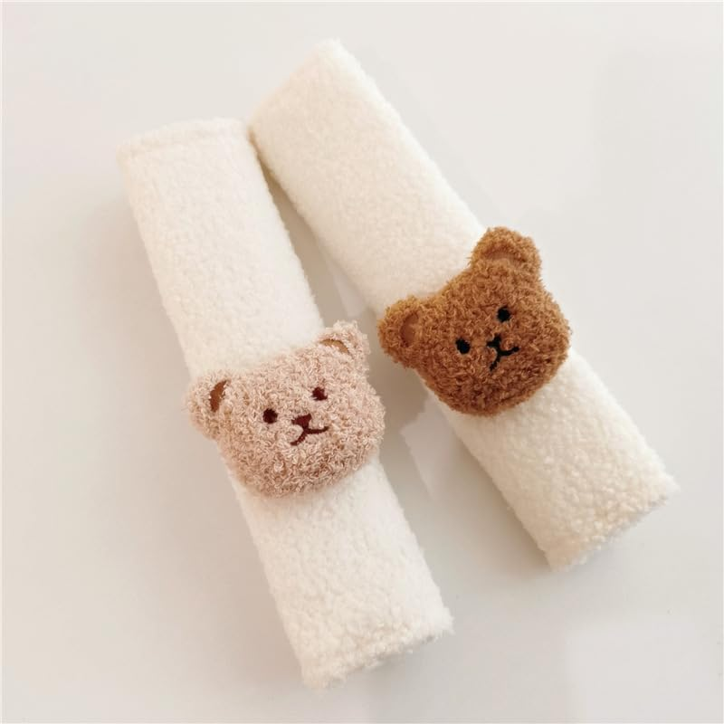 2Pcs Car Seat Shoulder Strap Pads, Seat Belt Cover Pad with Cute Bear Seat Belt Cushion for Adults/Women More Comfortable Driving, Universal Car Seat Strap Covers for Bag Backpack Strap image number 4