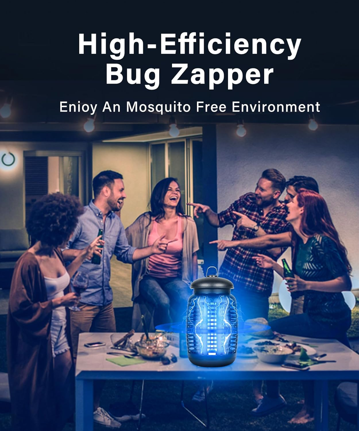 Bug Zapper Electric Fly Trap, Mosquito Zapper 4200V Fly Repellent, Mosquito Killer Indoor Bug Trap, Insect Mosquitoes Trap Lamp, Outdoor Bug & Mosquito Zapper Waterproof for Garden & Camp image number 5