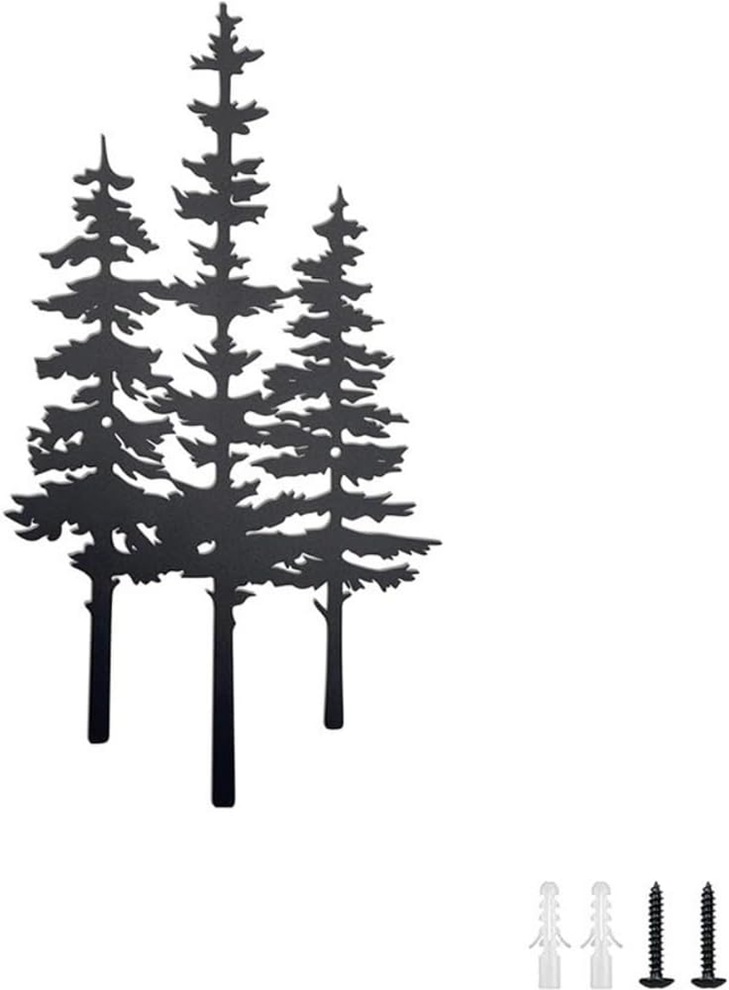 Metal Tree Wall Decor, Cabin Decor, Tree Decor, Rustic Wall Decor for Home Office Farmhouse Indoors and Outdoors Black(Large - 14.96"X8.27") image number 5