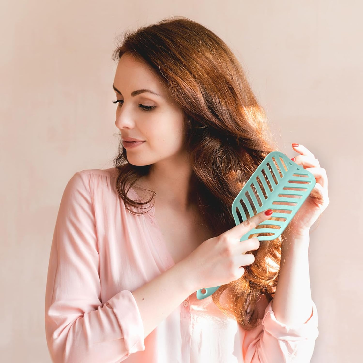 Hairbrush Long Hair, Detangler Brush, Hair Brush without Pulling, Hair Brush, Styling Combs for Women Men, for Curls, Wet, Fine Long Hair, Any Hair Type (Green) image number 2