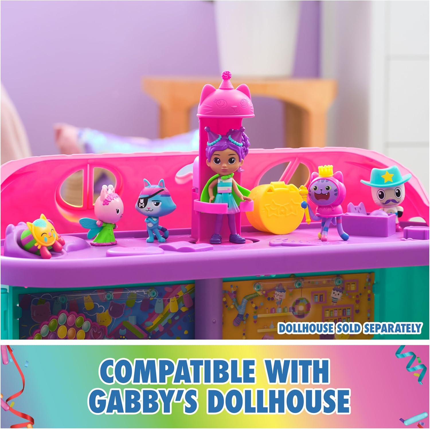 Gabby&rsquo;S Dollhouse, Celebration Themed Figures with Gabby Girl, 5 Cat Toy Figures, Surprise Toys & Dollhouse Accessories, Kids Toys for Girls & Boys 3+ image number 5
