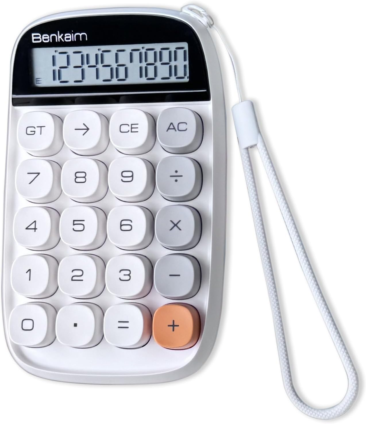 Benkaim Desktop Calculator - Standard 10 Digit LCD Display, Big Buttons - Cute Office Supplies for School, Business (Beige)