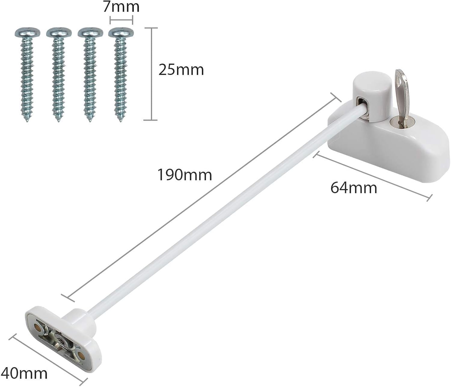 4Pcs Window Door Wire Cable Restrictor Security Locks, Window Safety Locks Wire Cable with Screws and Keys, UPVC Children Window Security Wire Latch Cable Restrictor Lock with Keys image number 2
