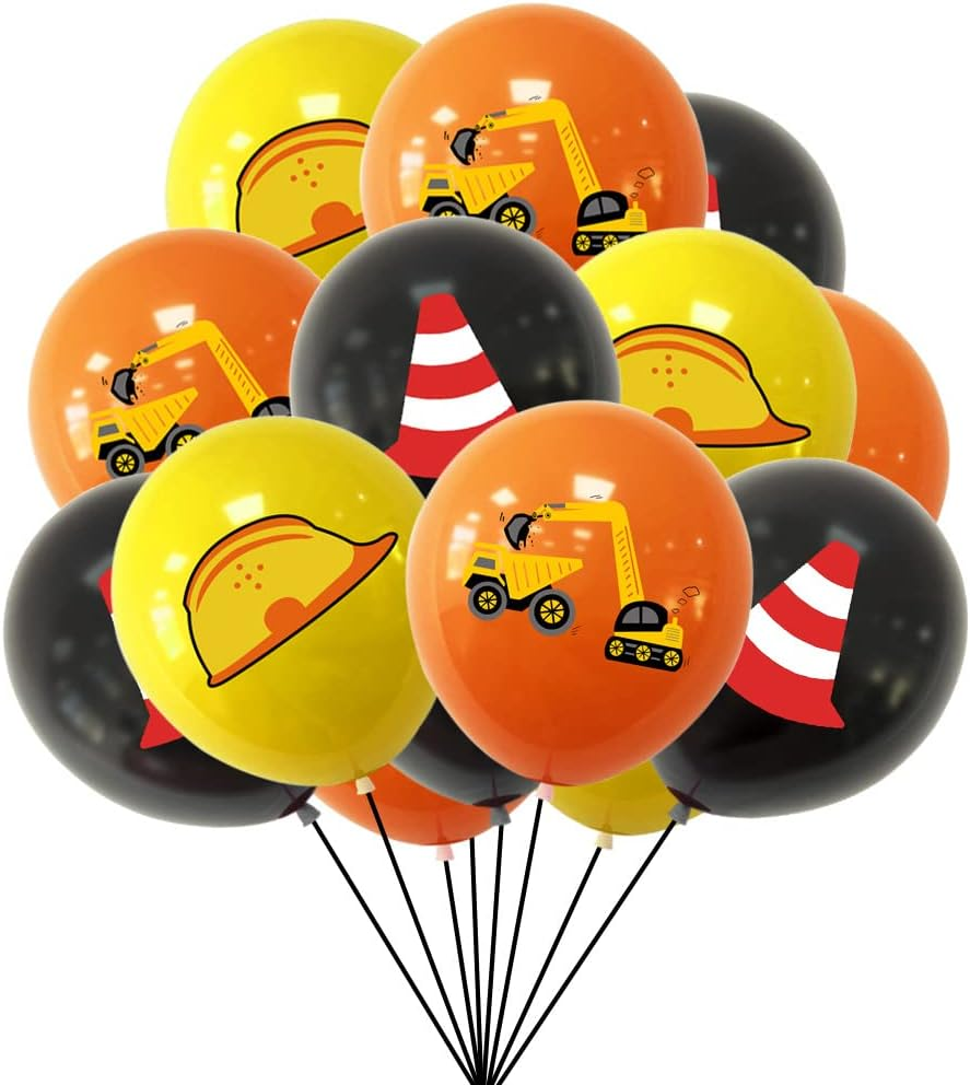 15Pcs Racing Car Party Latex Balloons 12 Inch Black Red Gold Racing Car Patterned Balloons for Racing Party Decoration Kids Boys Birthday Balloon Party Supplies