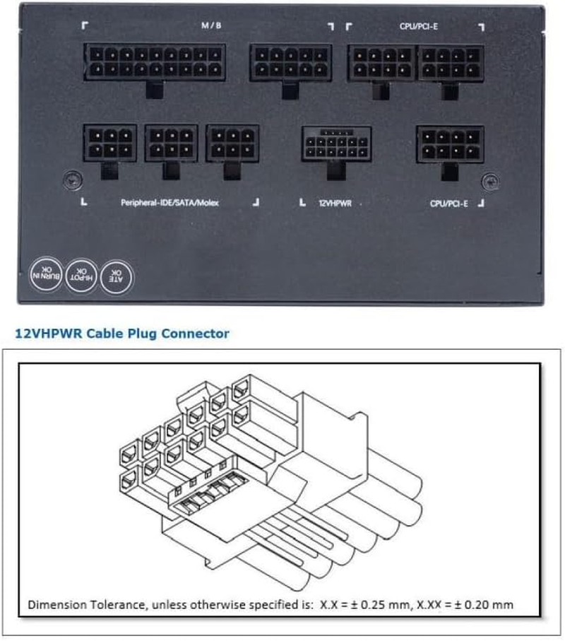 CY Adapter 12VHPWR ATX3.0 PCI-E 5.0 Power Modular to Three ATX 8P Adapter for 4080 5090TI 16Pin 12+4P Graphics Card (Down Angled 90 Degree) image number 6