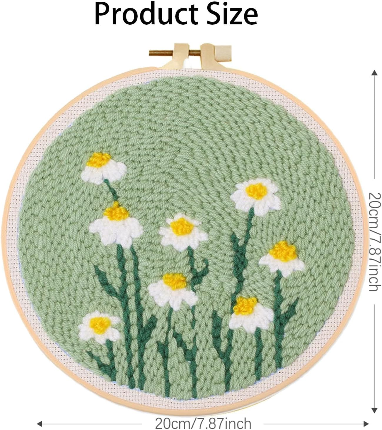 DONHUA 1Set Punch Needle Embroidery Starter Kits, Simple Casual Embroidery Kit for Beginners for Adult, Handcraft Punch Needle Kits with Embroidery Hoops image number 5