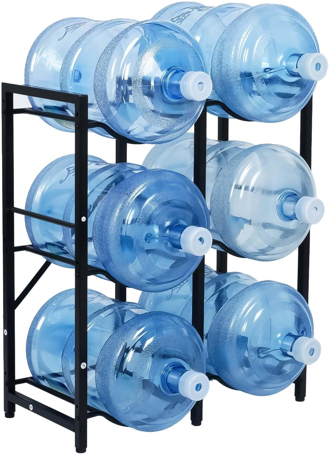 5 Gallon Water Jug Holder 3-Tier Water Cooler Jug Rack Water Bottle Holder Heavy Duty Water Jug Organizer for 6 Bottles for Home Office Organization image number 3