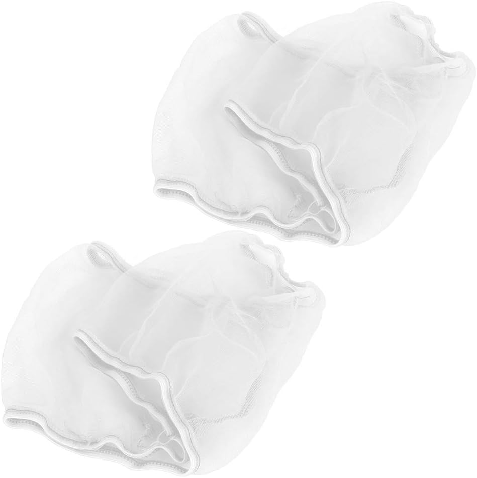 Alvinlite 2 Pieces Bird Cage Seed Catcher Nylon Mesh Seeds Guard Net Cover Stretchy Shell Skirt Traps Cage Basket Soft Airy(White) image number 1