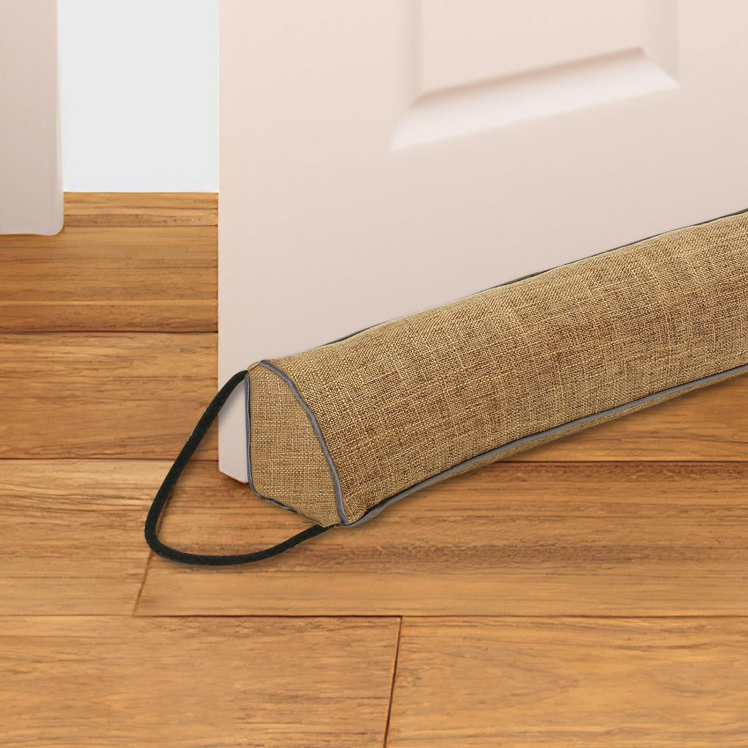 Fxvhojq under Door Draft Stopper 36 Inches Triangle Door Draft Blocker Cover Bottom Gap Stop Drafty and Block Noise Wind Proof Light Stopper Seal Sound Blocker Draft Guard (Grey)