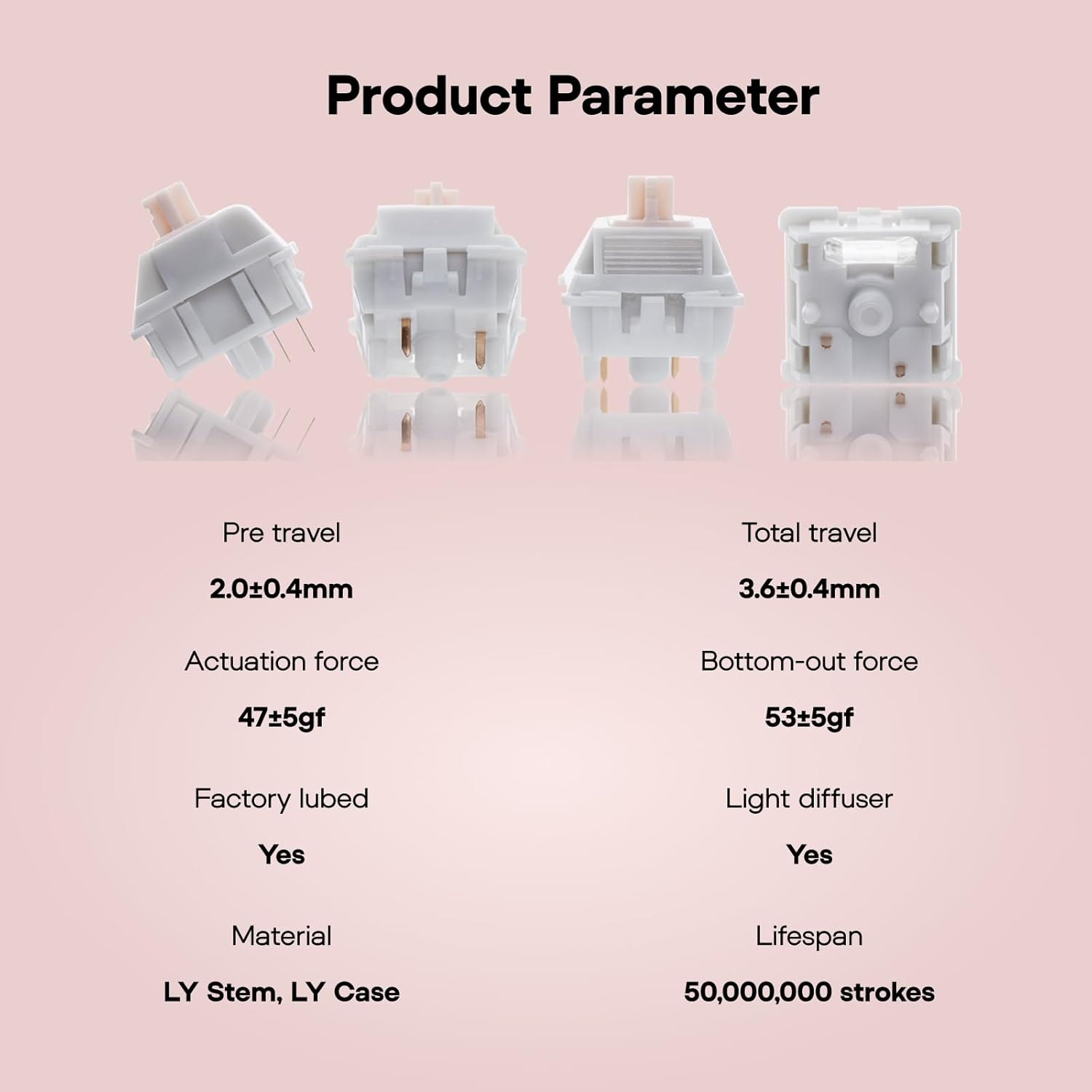 EPOMAKER Cream Marble 47Gf Gaming Keyboard Switches, 35 PCS Linear Switch, 5-Pin Pre-Lubed Switch, Creamy Switches, Compatible with MX Keycaps for Mechanical Keyboard image number 4