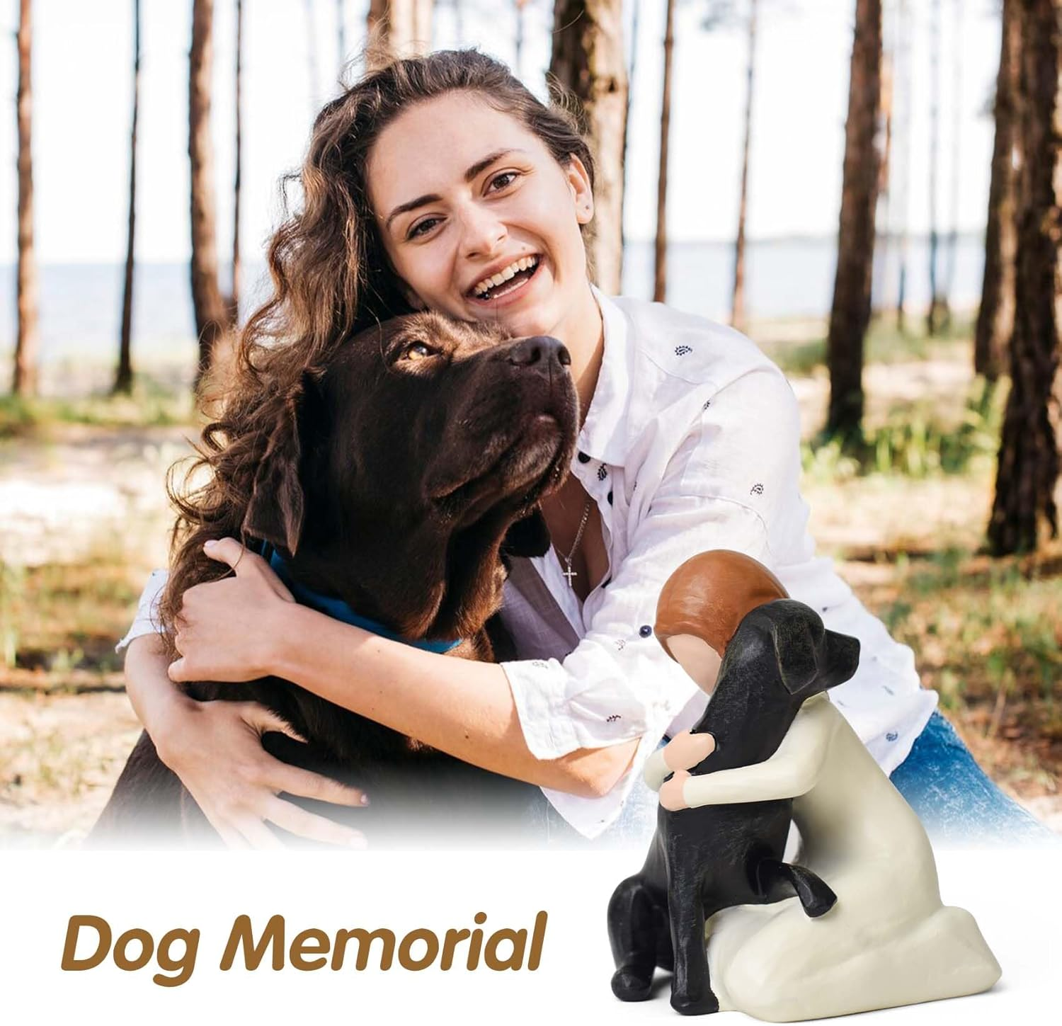 DUMING-IN Dog Memorial Gifts, Hand-Painted Dog Angel Figurines, Loss Sympathy Remembrance Gift, Dog Lovers Gifts for Men Women (Black) image number 1