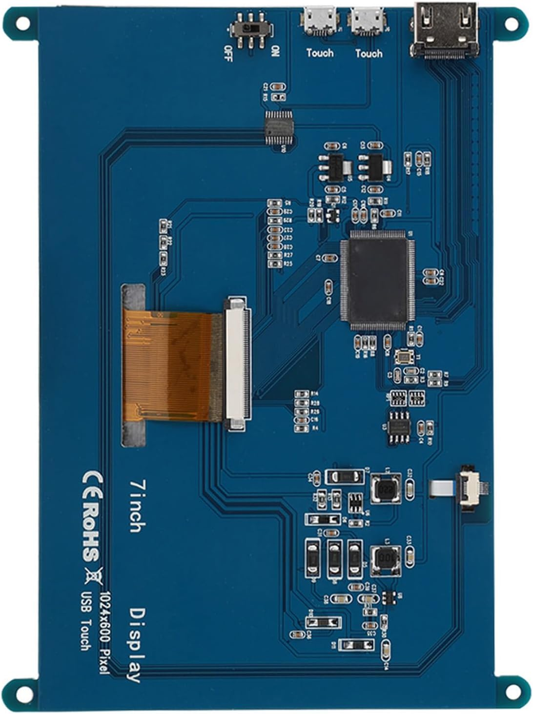 Touchscreen Monitor for 7 Inch Monitor HDMI LCD HD Capacitive Monitor 1024 X 600 5 Professional Touch Points for 3/2/1, Suitable for with Touch System image number 1