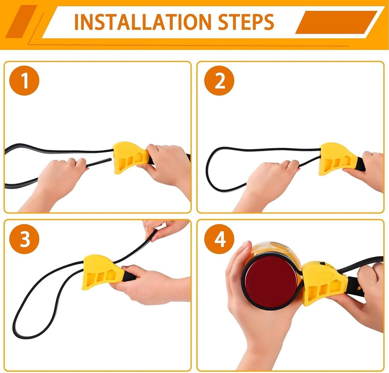 WADY 2PCS Rubber Strap Wrench, Oil Filter Wrench & Jar Opener for Plumbing, Tight Spaces (6-8 Inches), Reinforced Belt Pipe Wrench for Mechanics, Plumbers, DIY Home Repair (Red)