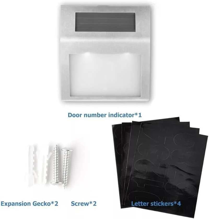 Aimallsolar LED House Signs: Stylish Stainless Steel Illuminated House Signs - Durable and Weatherproof Wall Lights for Clear Visibility image number 1