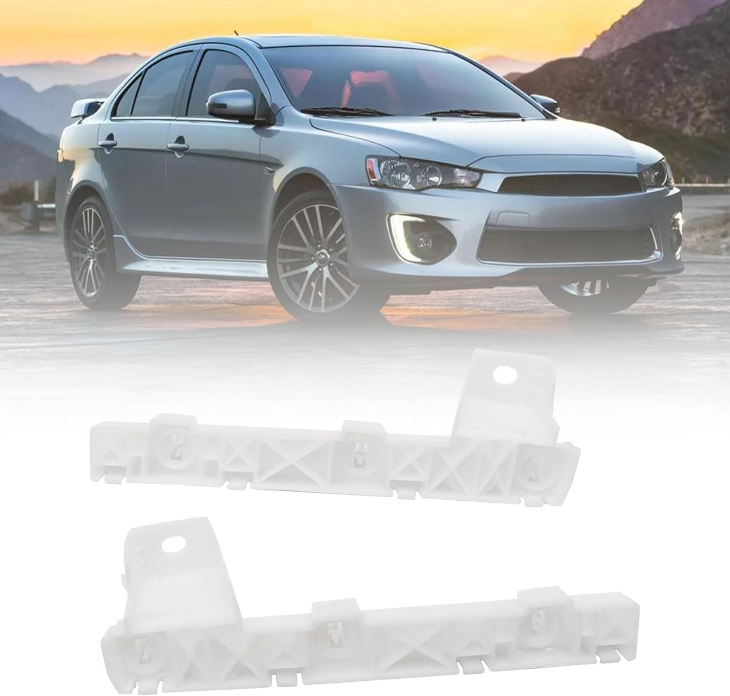 FZJDSD Front Bumper Grille Bracket Right & Left 6400F549 6400F550 Compatible with Mitsubishi Lancer DE ES GTS 2.0L L4 except EVO 2008-2017 Front Bumper Bracket Cover Support Mount image number 6