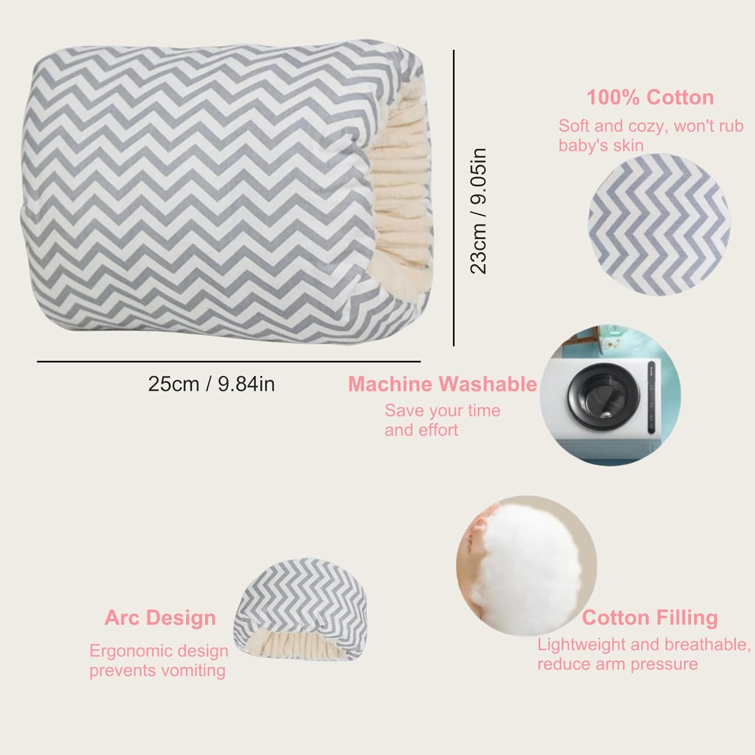 Arm Pillow - Cozy Cradle Nursing Pillow for Breastfeeding, Soft Head Support Pillow,Perfect Comfort for You and Your Baby image number 3