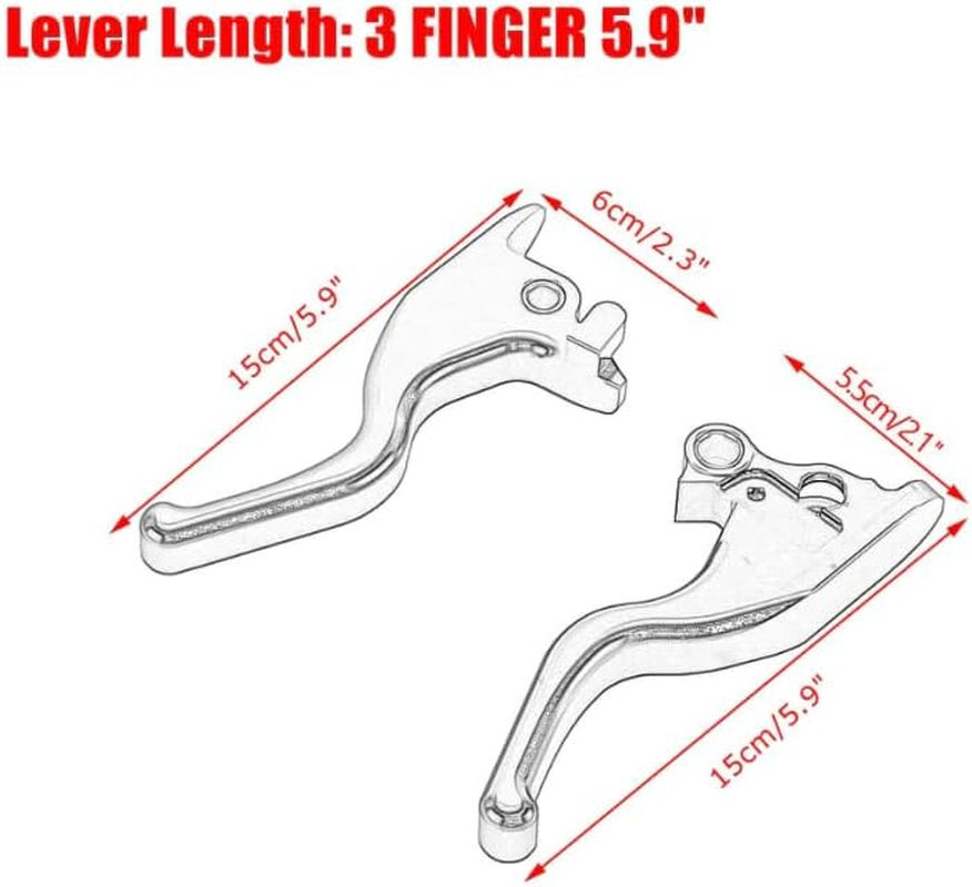 3 Finger 5.9" CNC Shorty Hand Control Lever Kit Brake Clutch Levers Fit for Harley Softail Low Rider S Sport Glide Standard Street Bob 2015-2024 image number 1