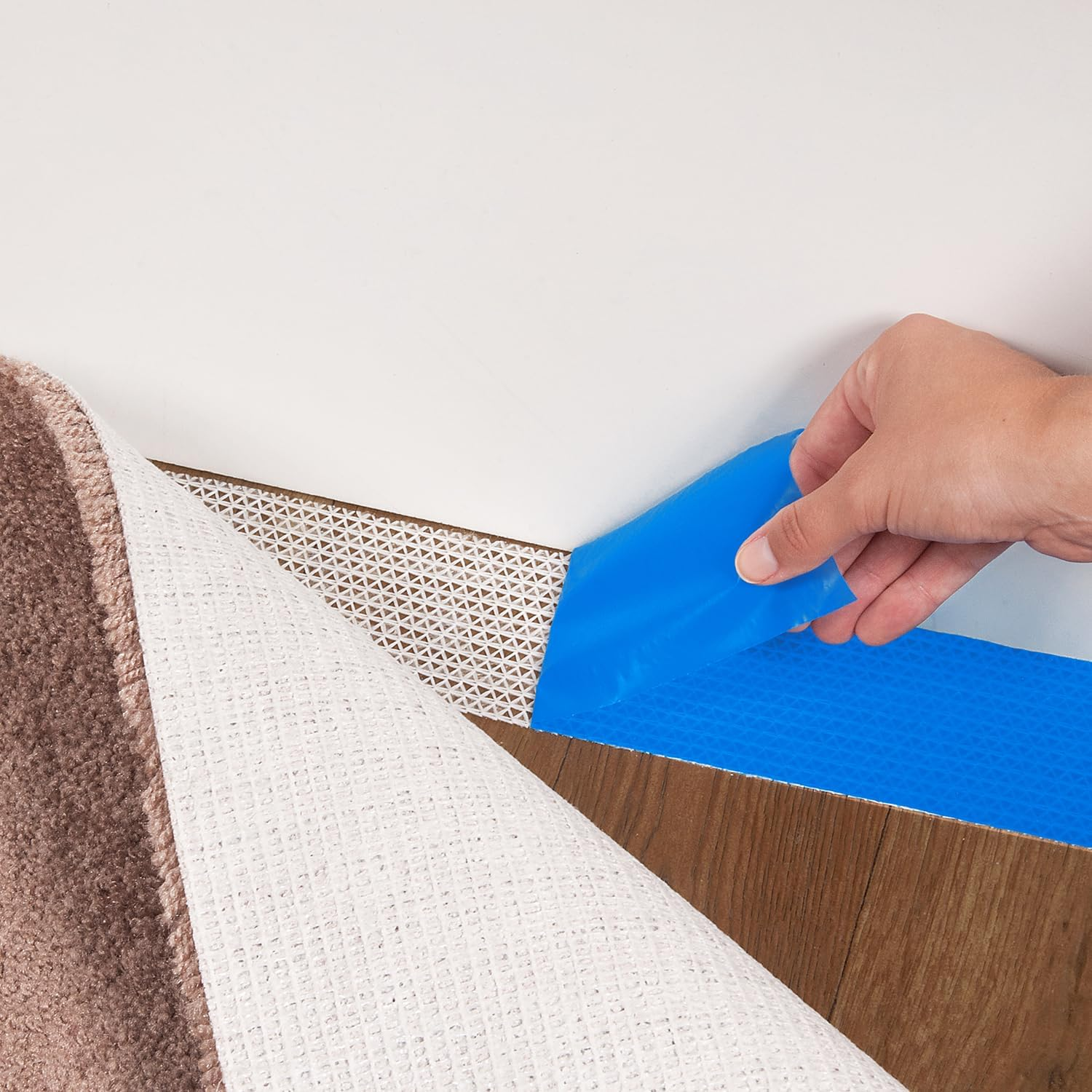 ROBERTS 50-588 Gripper Indoor Mat and Rug Tape for Removable Installations, 3 In. X 60 Ft, Blue image number 4