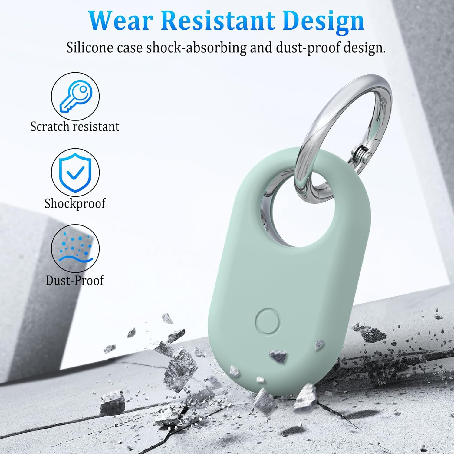 4 Pack Cases for Samsung Galaxy Smart Tag 2 Cases, Soft Silicone Samsung Smarttag2 Case with Keychain, Secure GPS Tracker Protective Cover Holder for Backpacks, Keys,Luggage, Wallet - Purple+Pink+Light Blue+Mint Green image number 4