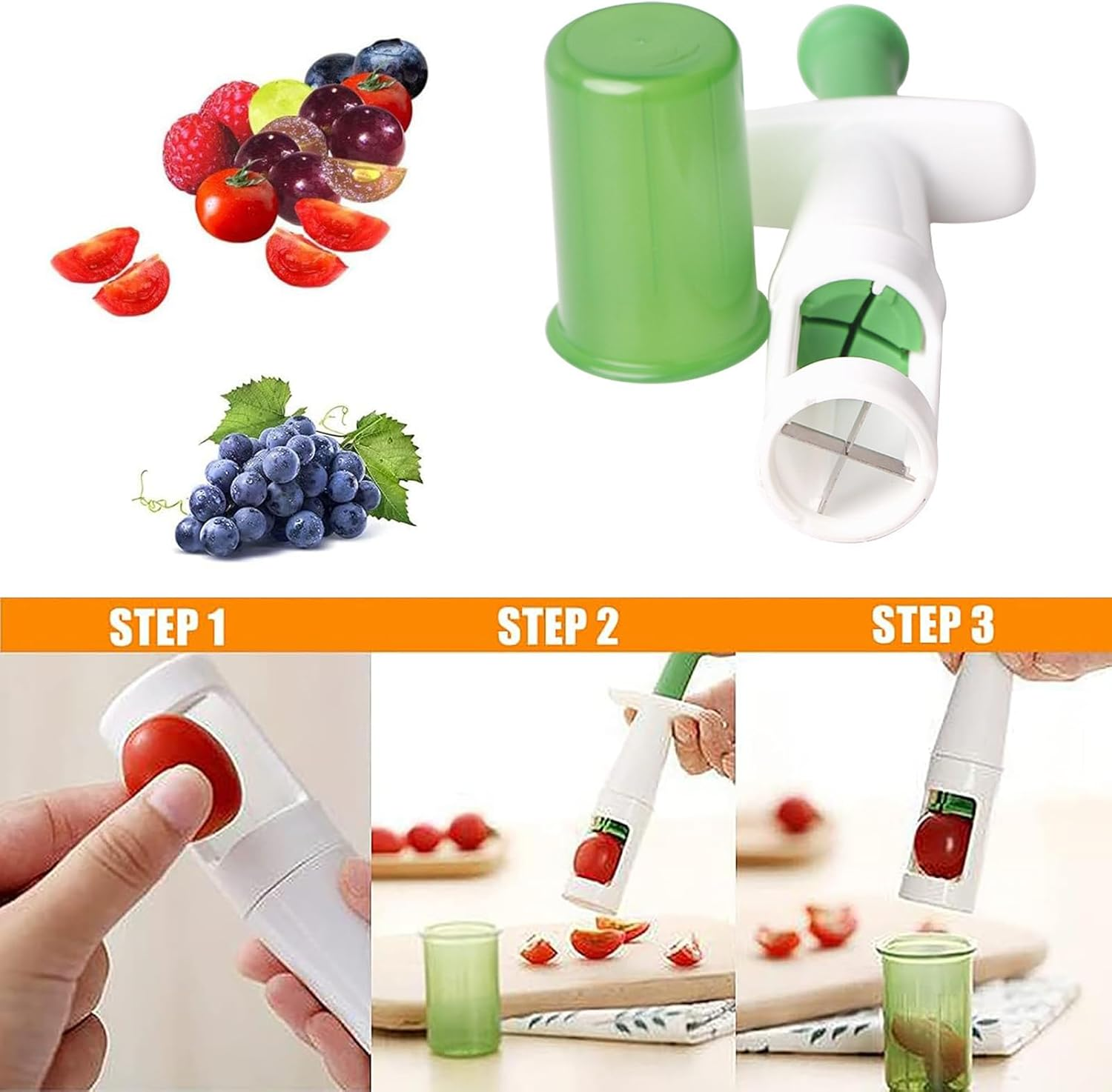 Grape Cutter Slicer Tomato Slicer - Kitchen Gadget Tool Auxiliary Baby Kitchen Food Vegetable Fruit image number 2
