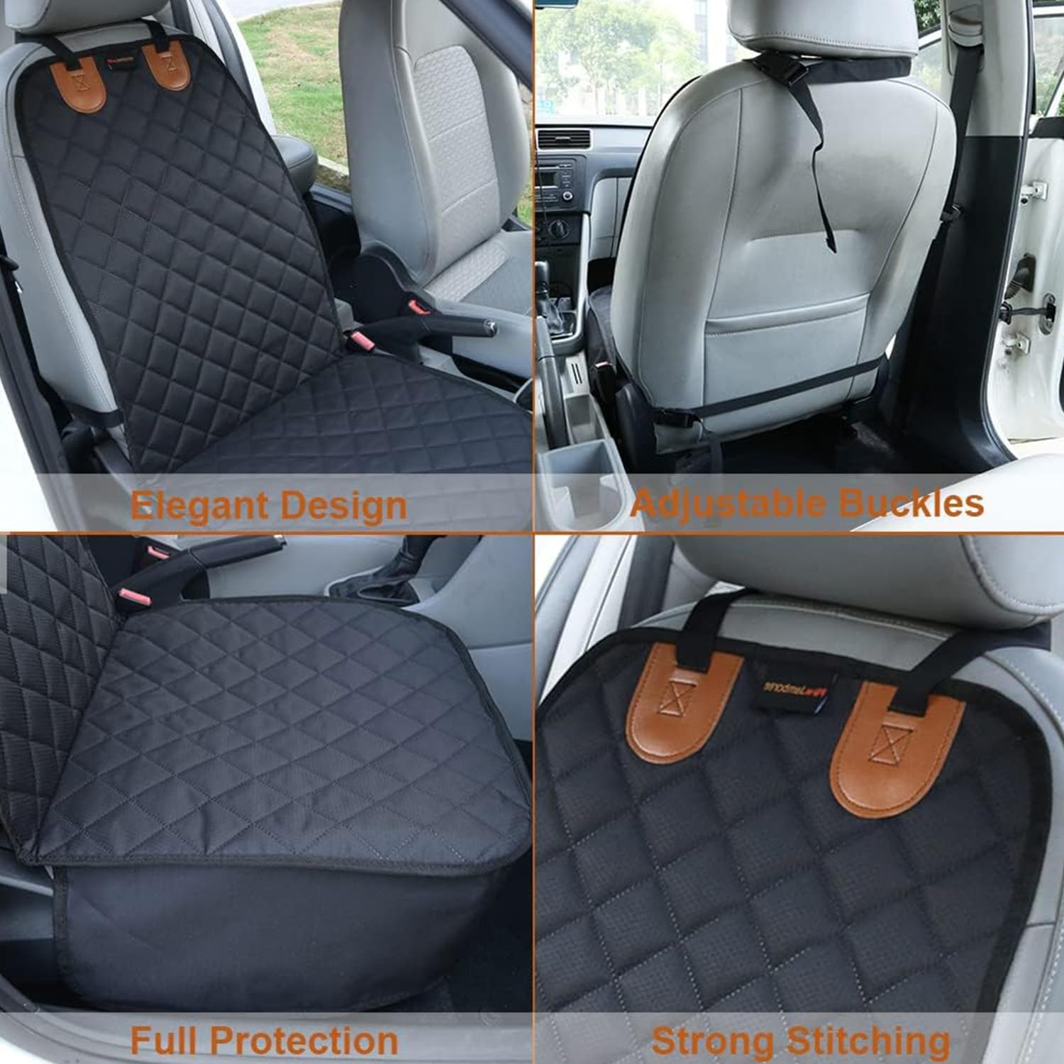 Non-Slip Front Seat Pet Car Seat Cover, Scratch-Proof Car Seat Protector for Dogs, Bucket Seat Cover for Trucks, Cars & Suvs image number 4
