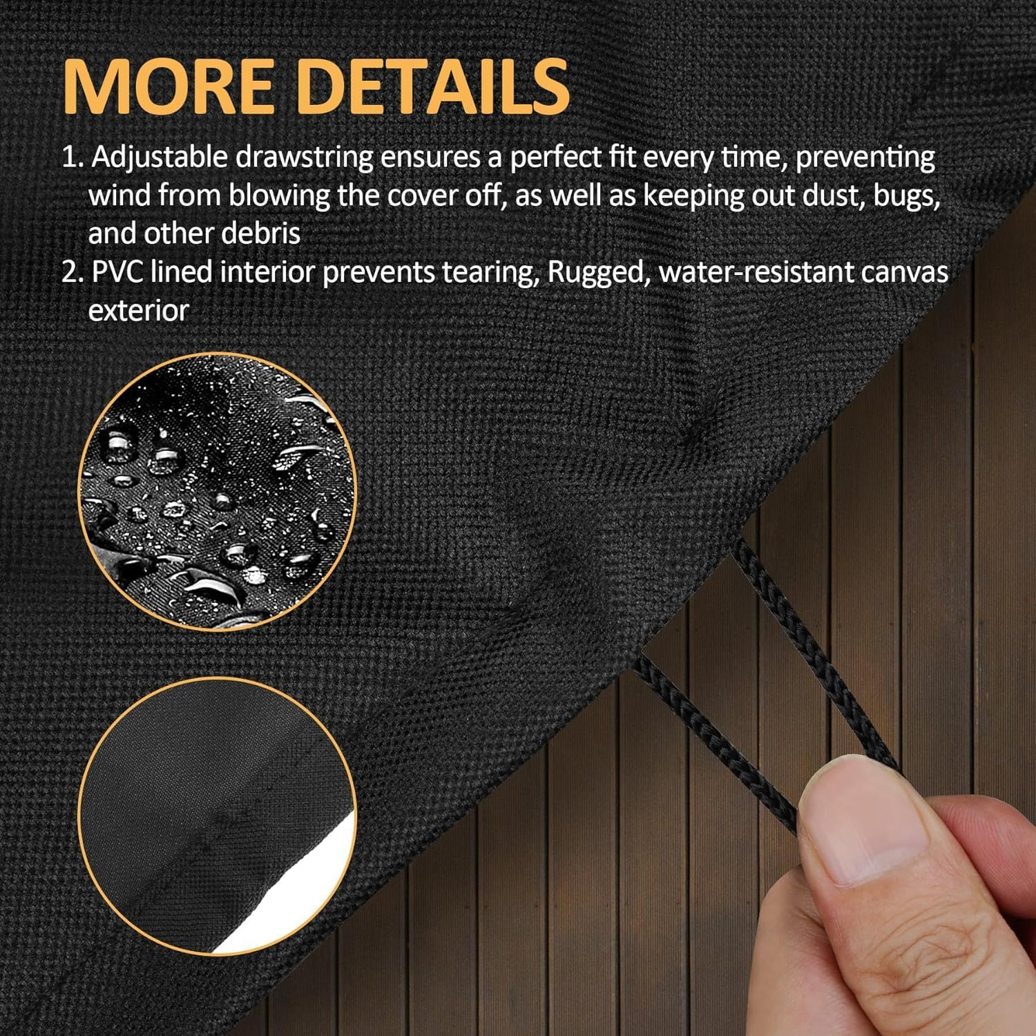 Ninja OO100 Series Pizza Oven Cover, Heavy Duty Outdoor Cover for Ninja Woodfire Grill, Adjustable Drawstrings image number 4