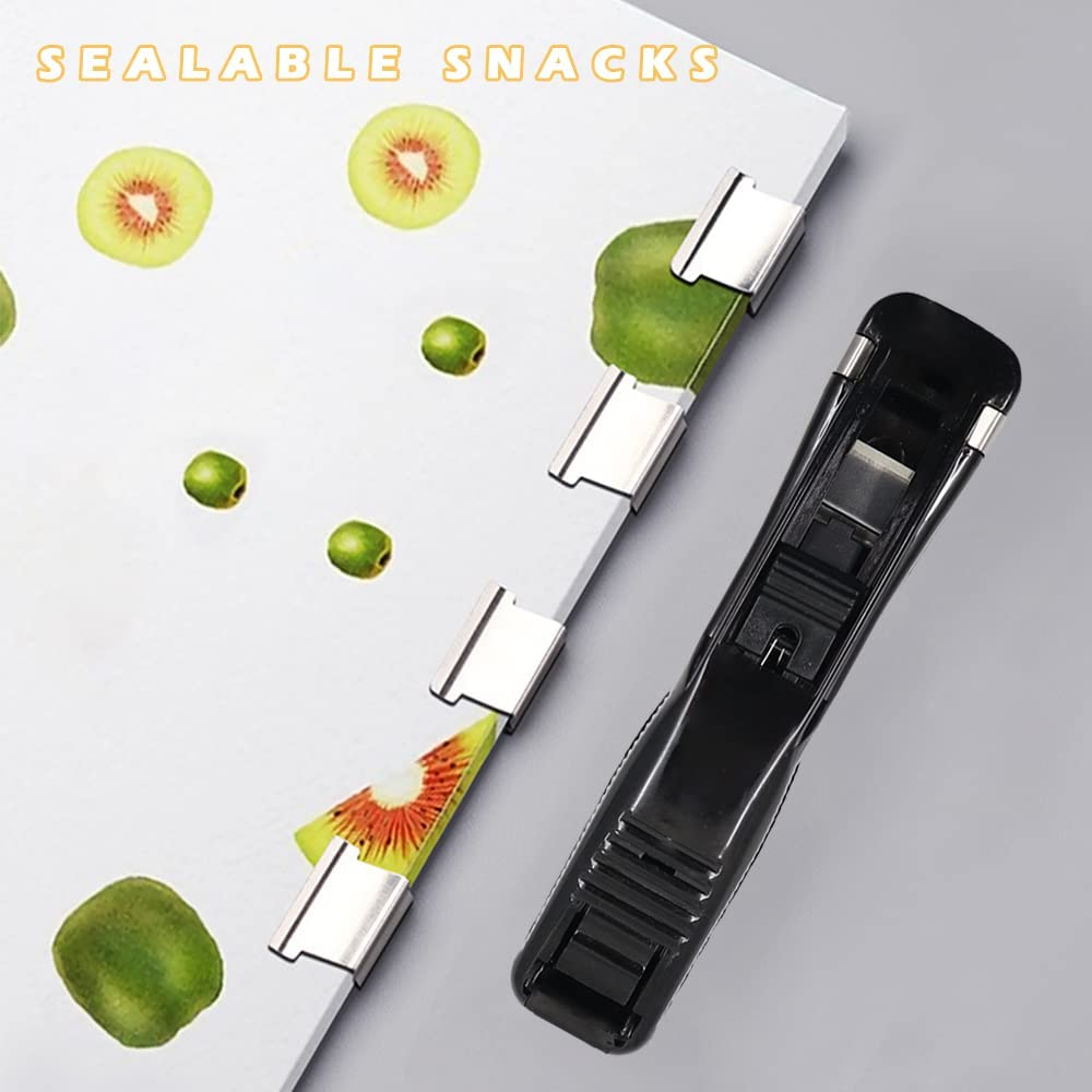 Modixun Clam Clip Dispenser with 208 Reusable Refill Clips, Will Not Damage Your Papers, Binder Clips Paper Clips for School Office, Black image number 2