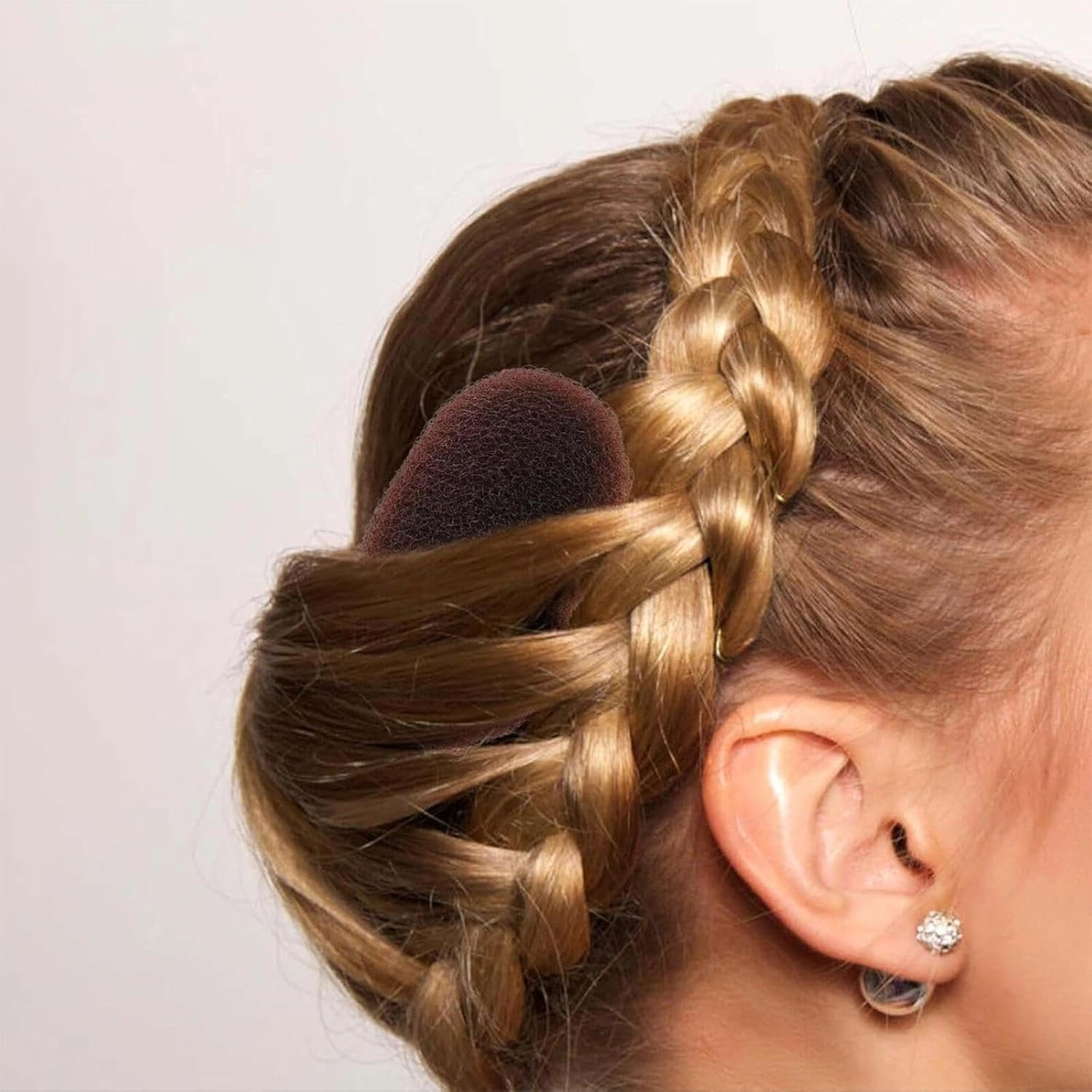 2 X Volume Hair Clips Hair Pad Tool Brown Volume Hair Bump up Clip Hair Accessory image number 1