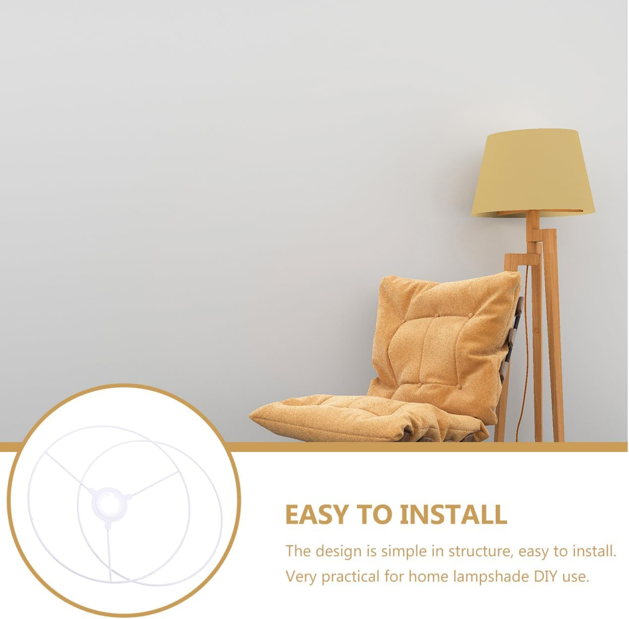 Ciieeo Wire Shade Rings round Lampshade Frame Metal Wire Drum Ring for DIY Table Floor Pendant Lamp Making 30Cm image number 2