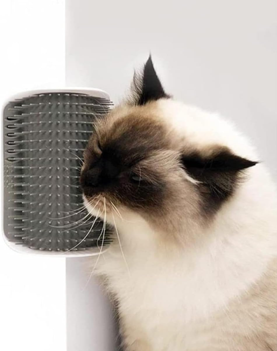 Sarini 2 Pcs Cat Self Groomer, Cat Soft Wall Corner Massage Comb, Pet Grooming Massage Scratcher Comb for Long Short Fur Cats (Grey) image number 5