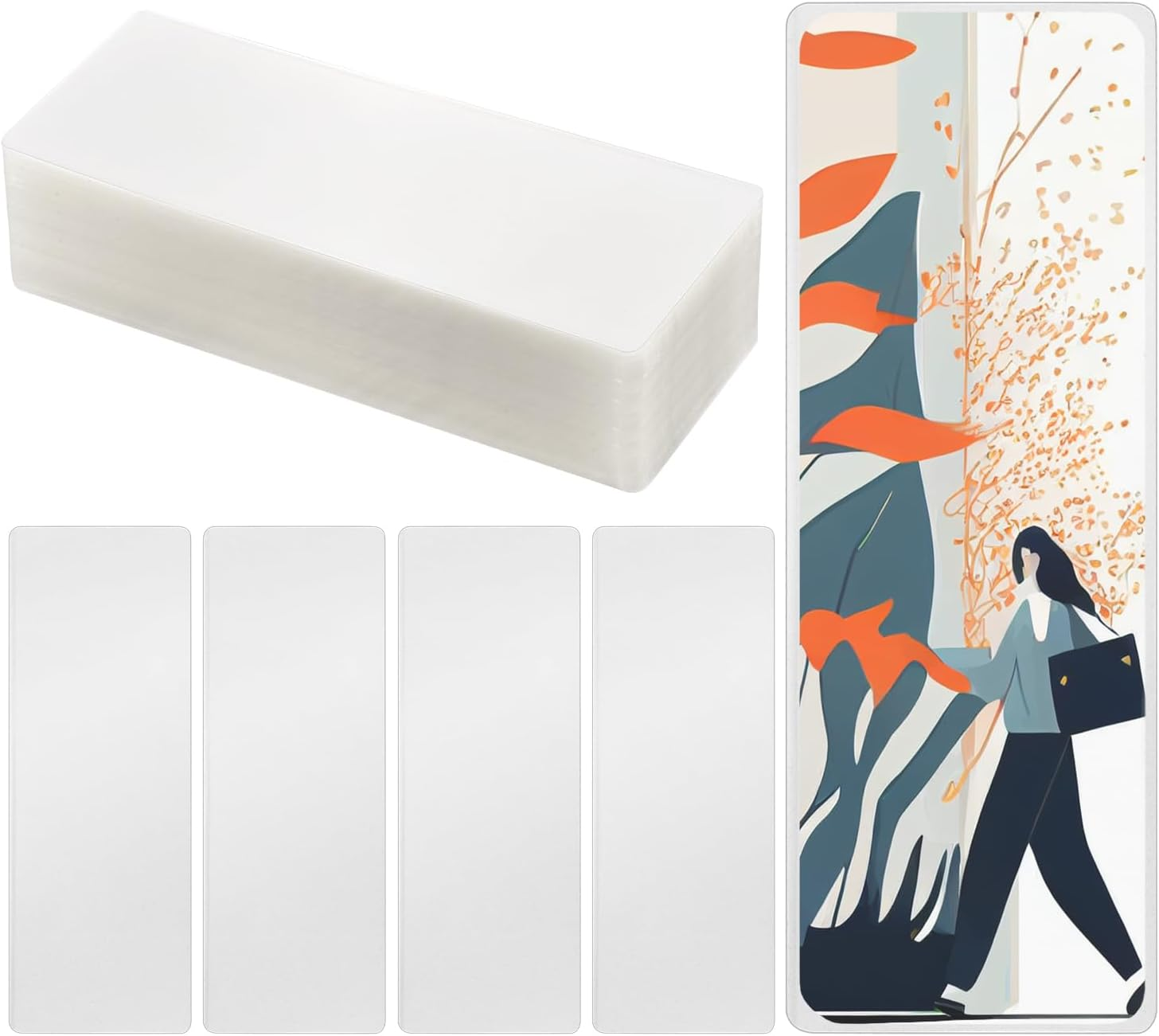 200Pcs Bookmark Laminating Pouches, 2.36X6.29 Inch Hot Laminating Pouches 5 Mils Clear Bookmark Sleeves Thermal Laminating Pockets for Book Lovers Nature Lovers image number 5