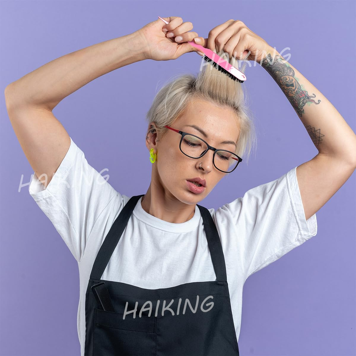 HAIKING Curly Hair Brush, 3 PCS Bounce Comb for Detangling, Styling Hair (3 Colors)