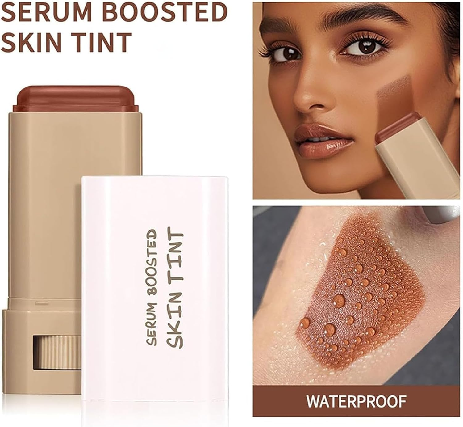 Melambo Skin Tint,Melambo Serum Boosted Skin Tint Balm, Foundation Stick Beauty Balm Serum Boosted Skintint，Hydration Beautybalm for Women (03#)