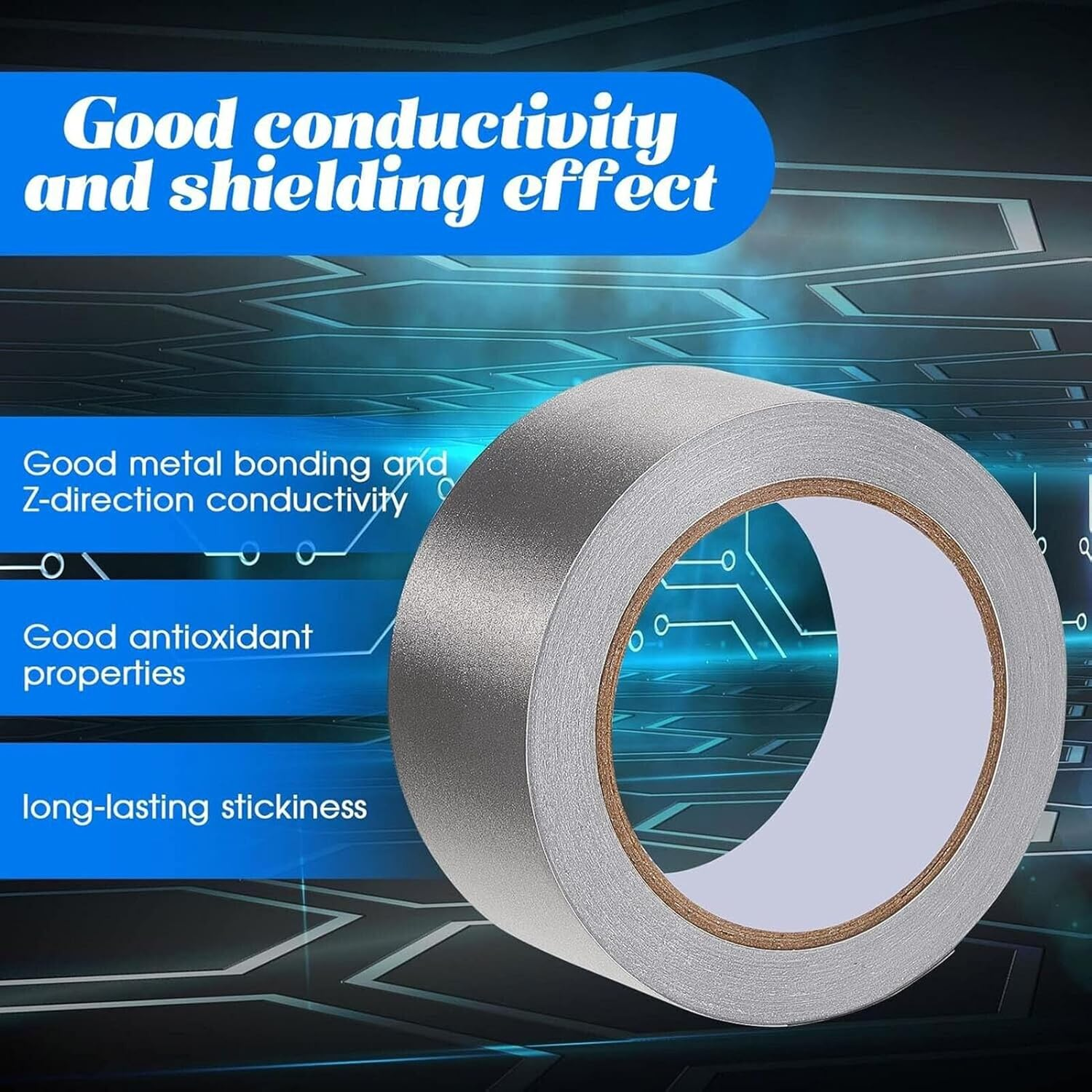 Conductive Copper Tape,Adhesive Conductive Tape - Signal Blocker with Double-Sided Conductive Adhesive, Fabric Tape for Grounding Electrical Repair Mumiao image number 4