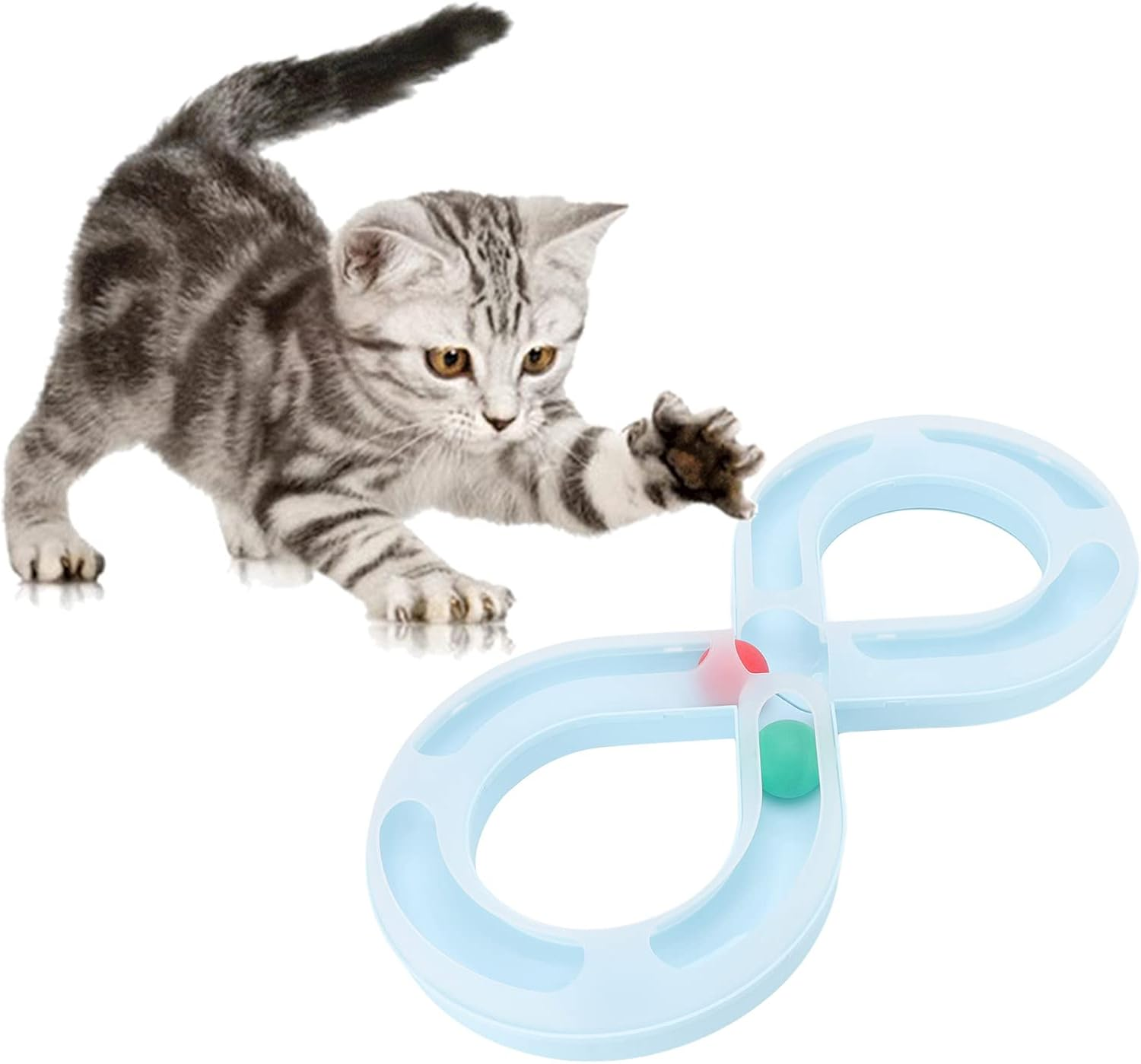 EVTSCAN Interactive Cat Toys for Indoor Cats, 8 Shaped Track, Automatic Cat Toys, Cat Chase Toy, for Kitten Mental Physical Exercise image number 1