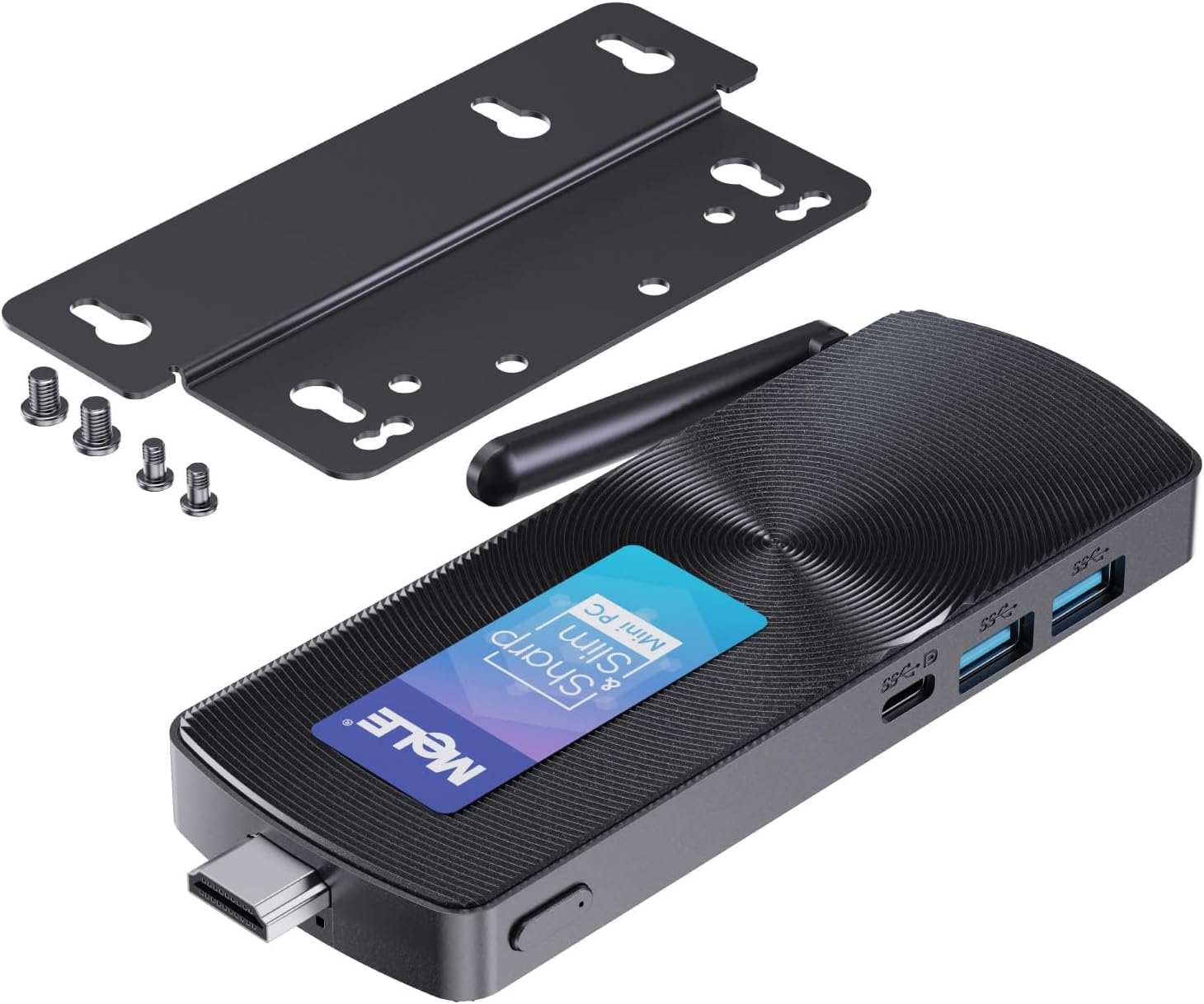 Mele PCG02 N100 Slim Mini PC Stick Windows 11 Home 4GB/128GB, Full Function USB-C Fanless Mini Computer Stick 2X HDMI 4K Display 2.4/5G Wifi BT5.1 Gbe Micro PC with Vesa, on Office Iot Digital Signage image number 4