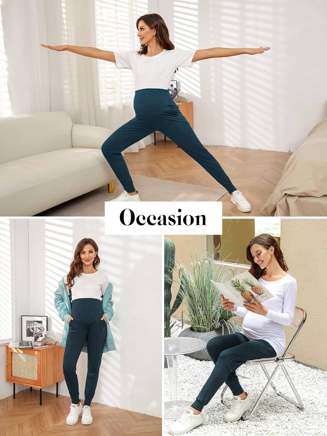 Liu & Qu Maternity Women'S Casual Pants Stretchy Comfortable Lounge Pants image number 2