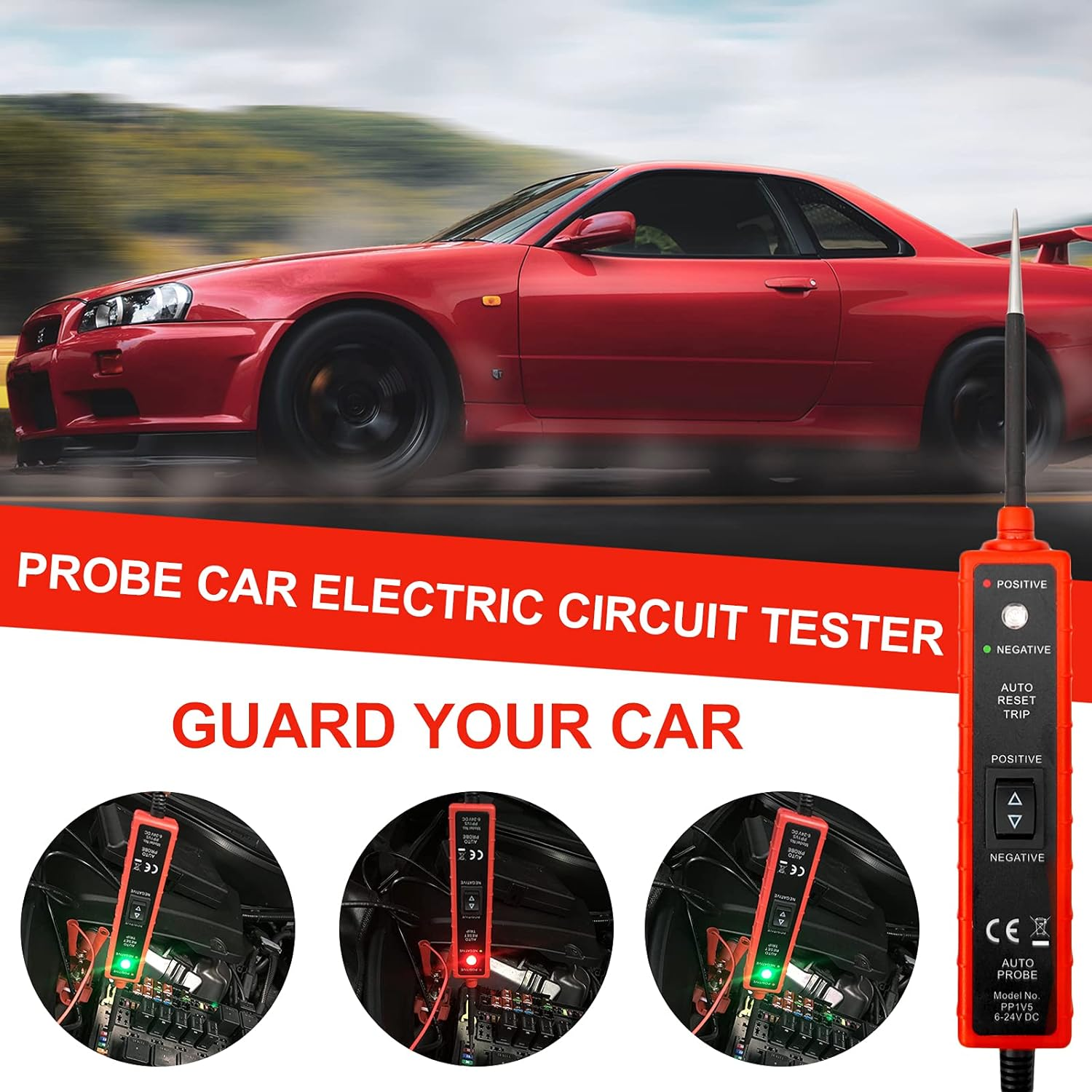 Automotive Electric Circuit Tester, Circuit Detector with Cable, Car Electrical Test Tool for 6-24V DC Vehicle image number 3