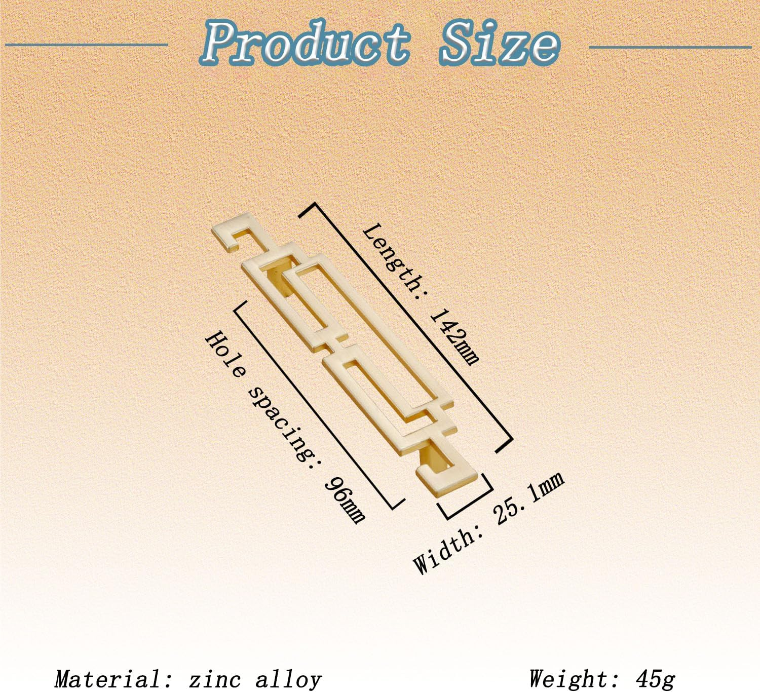 4Pack Art Deco Drawer Pulls Chinese Hollow Gold Handle Zinc Alloy Cabinet Handles Gold Cabinet Hardware (Hole Spacing: 96Mm) image number 3