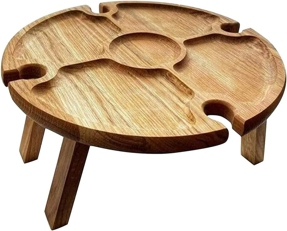 Oidnvay Folding Portable Picnic Table, Outdoor Fold up Camping Camp Table Small Wood Wine Picnic Table,Small image number 4